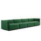 Modway Conjure Channel Tufted Performance Velvet 4-Piece Sofa FredCo