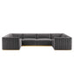 Modway Conjure Channel Tufted Performance Velvet 6-Piece U-Shaped Sectional FredCo