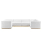 Modway Conjure Channel Tufted Performance Velvet 6-Piece U-Shaped Sectional FredCo