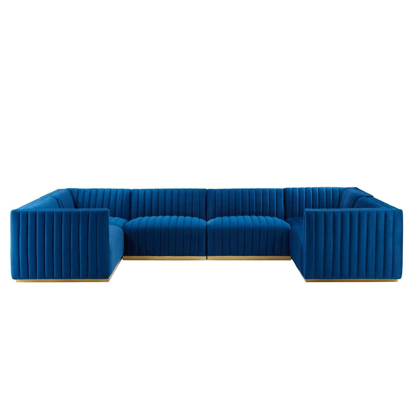 Modway Conjure Channel Tufted Performance Velvet 6-Piece U-Shaped Sectional FredCo