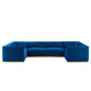 Modway Conjure Channel Tufted Performance Velvet 6-Piece U-Shaped Sectional FredCo