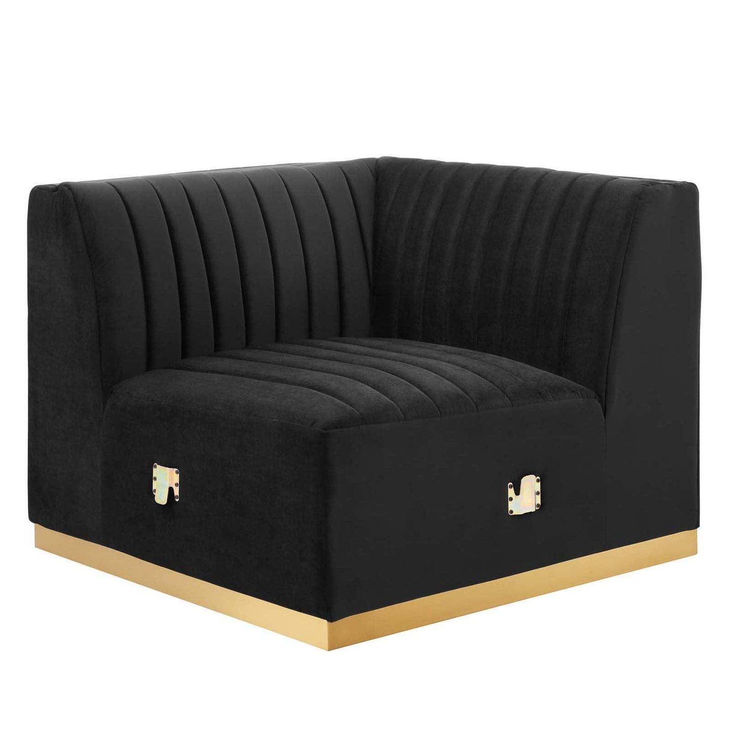Modway Conjure Channel Tufted Performance Velvet 6-Piece U-Shaped Sectional FredCo