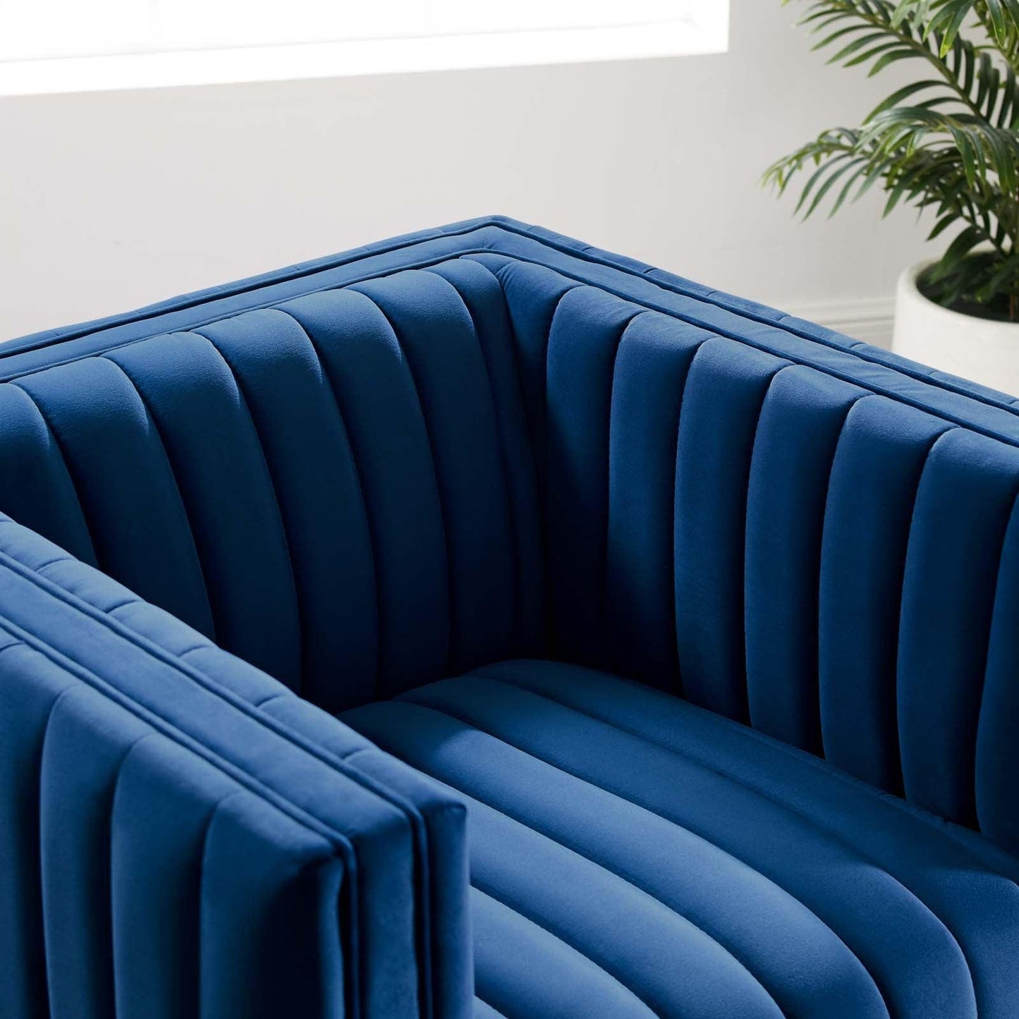 Modway Conjure Channel Tufted Performance Velvet Accent Armchair FredCo