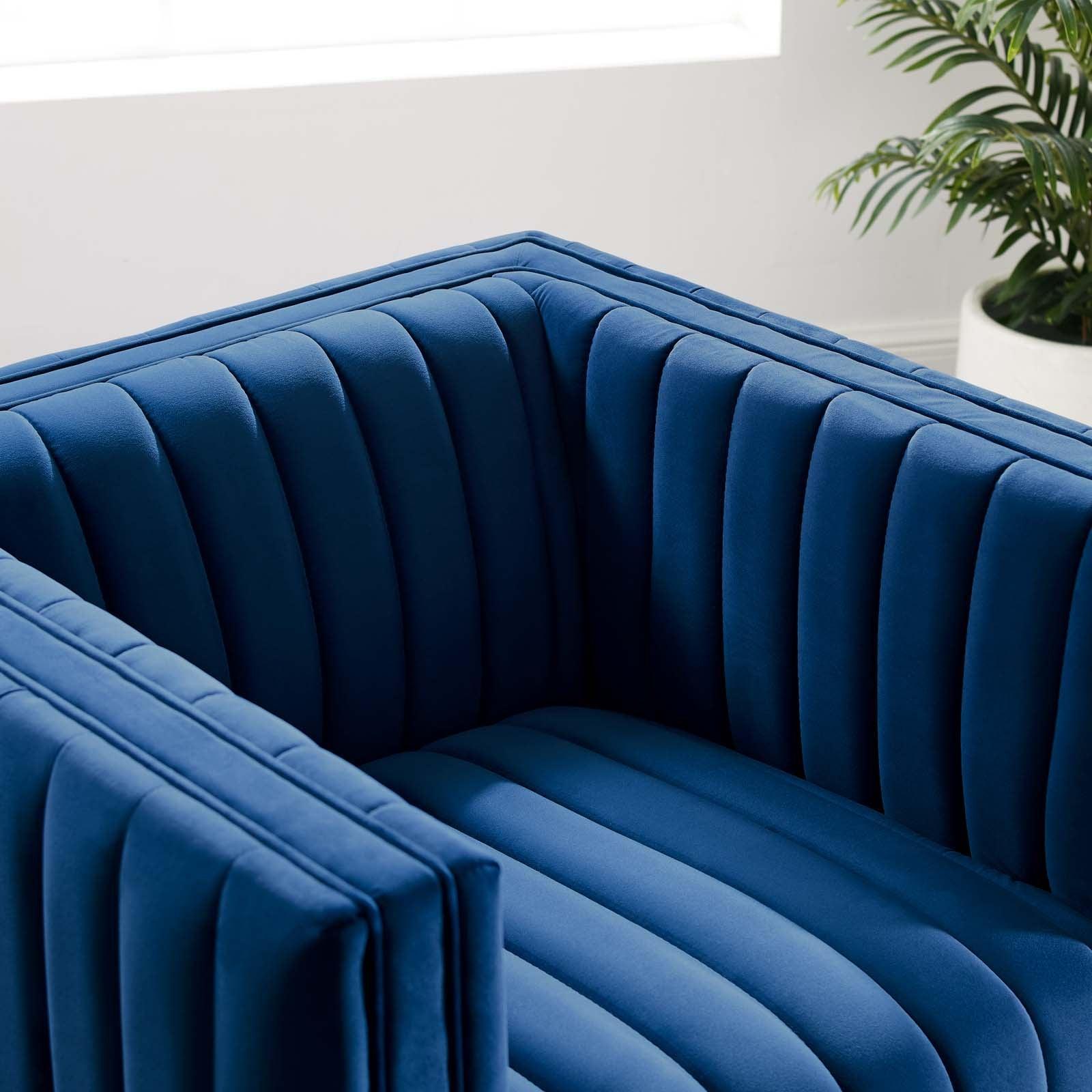 Modway Conjure Channel Tufted Performance Velvet Accent Armchair FredCo