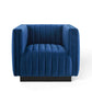 Modway Conjure Channel Tufted Performance Velvet Accent Armchair FredCo