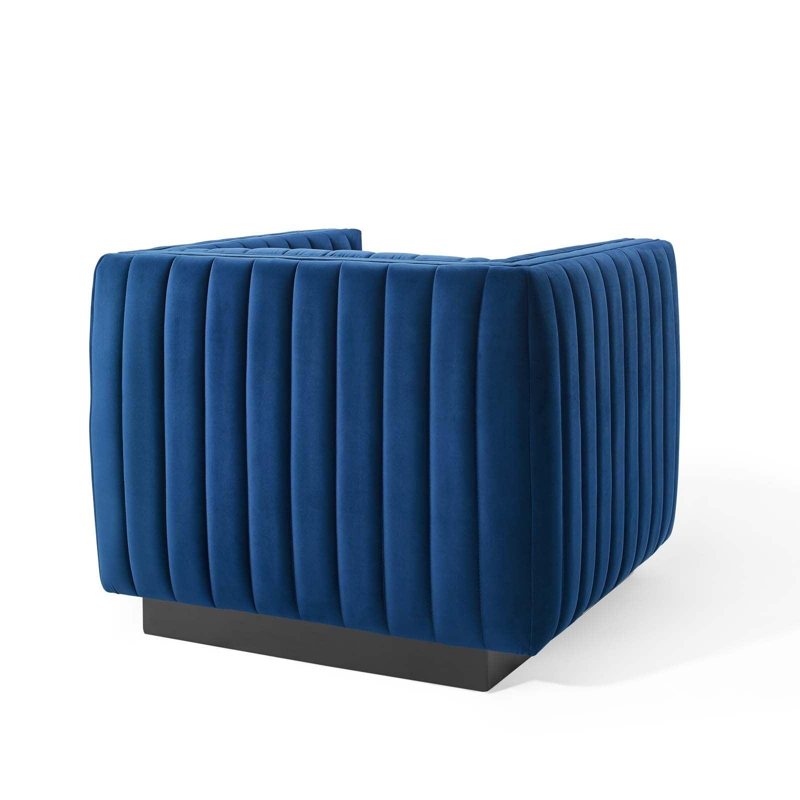 Modway Conjure Channel Tufted Performance Velvet Accent Armchair FredCo