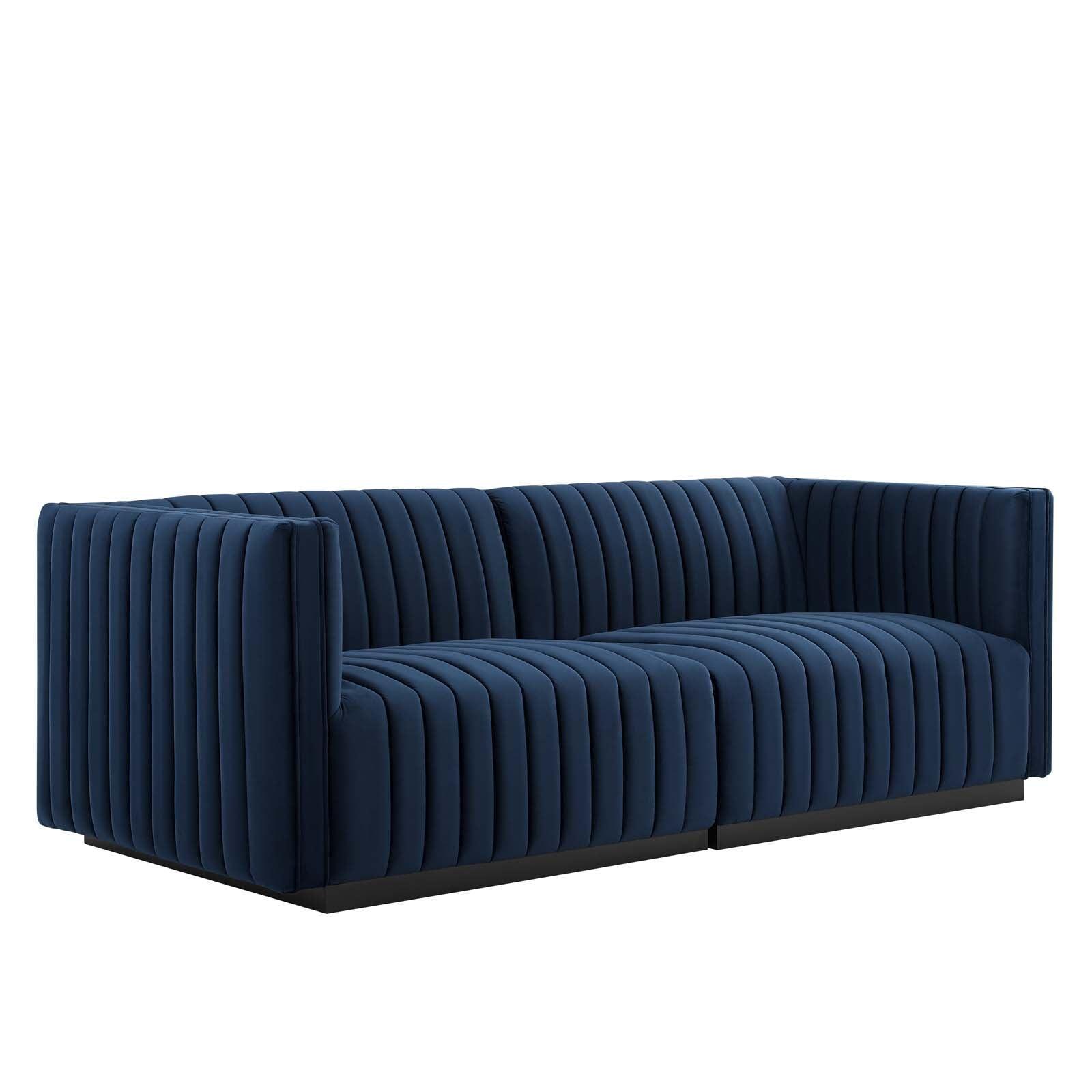Modway Conjure Channel Tufted Performance Velvet Loveseat FredCo