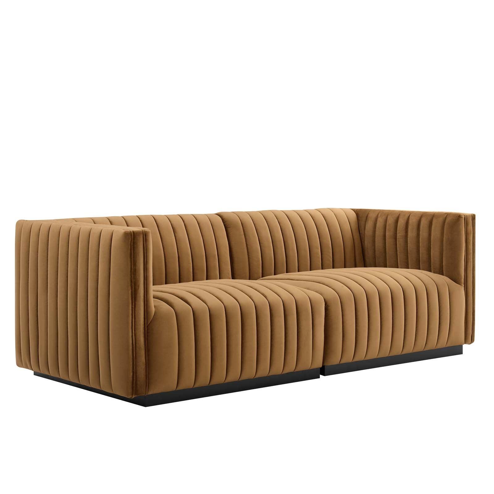 Modway Conjure Channel Tufted Performance Velvet Loveseat FredCo
