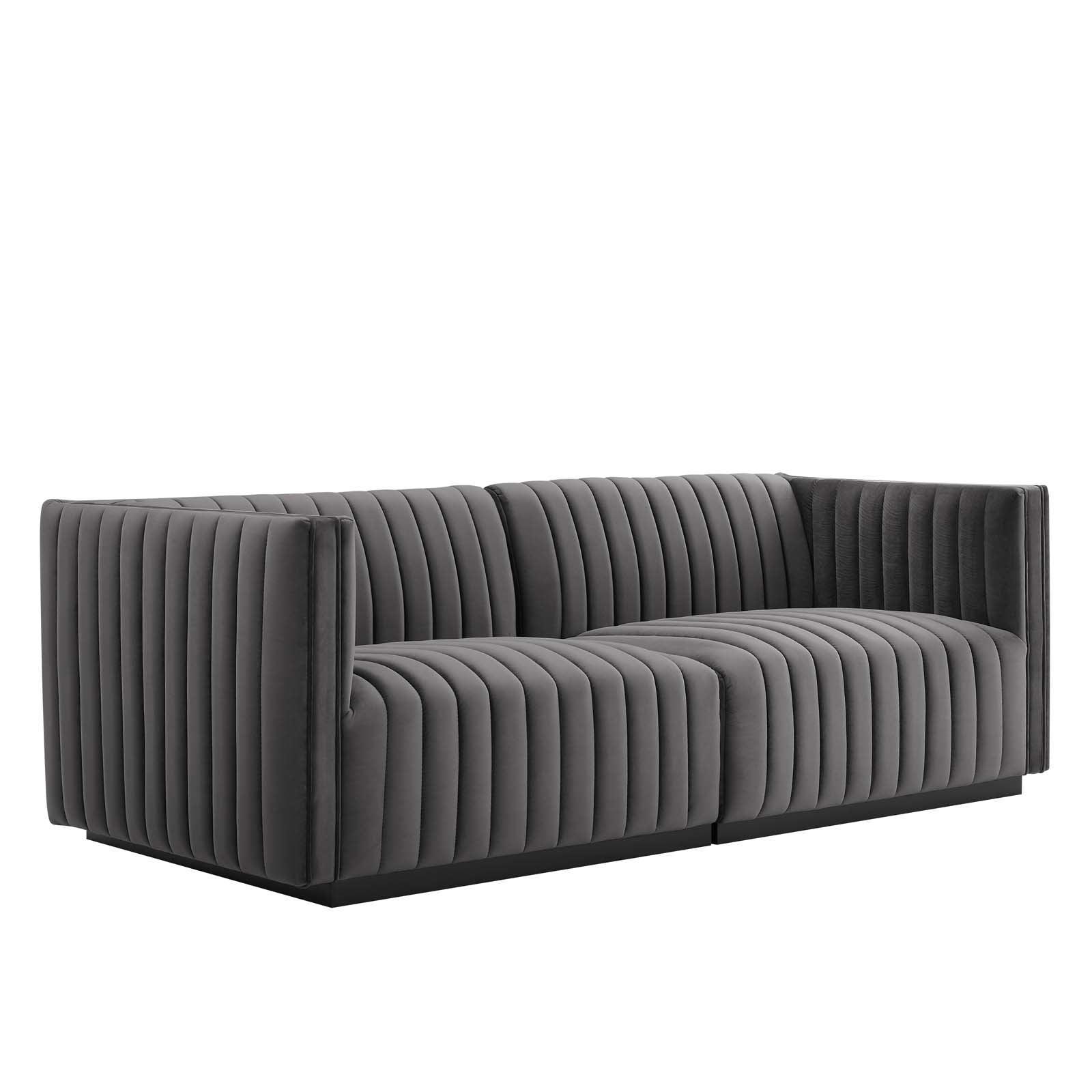 Modway Conjure Channel Tufted Performance Velvet Loveseat FredCo