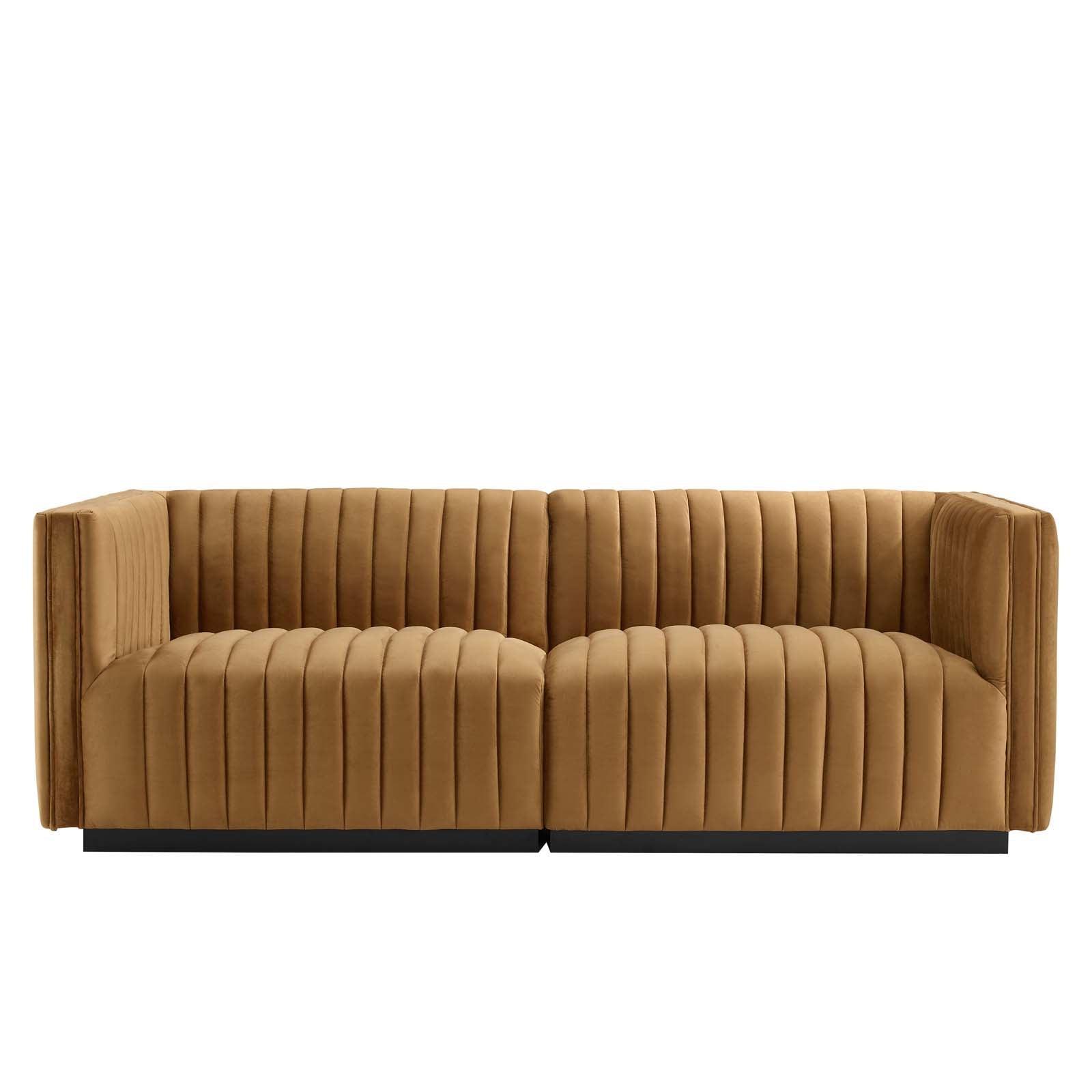 Modway Conjure Channel Tufted Performance Velvet Loveseat FredCo
