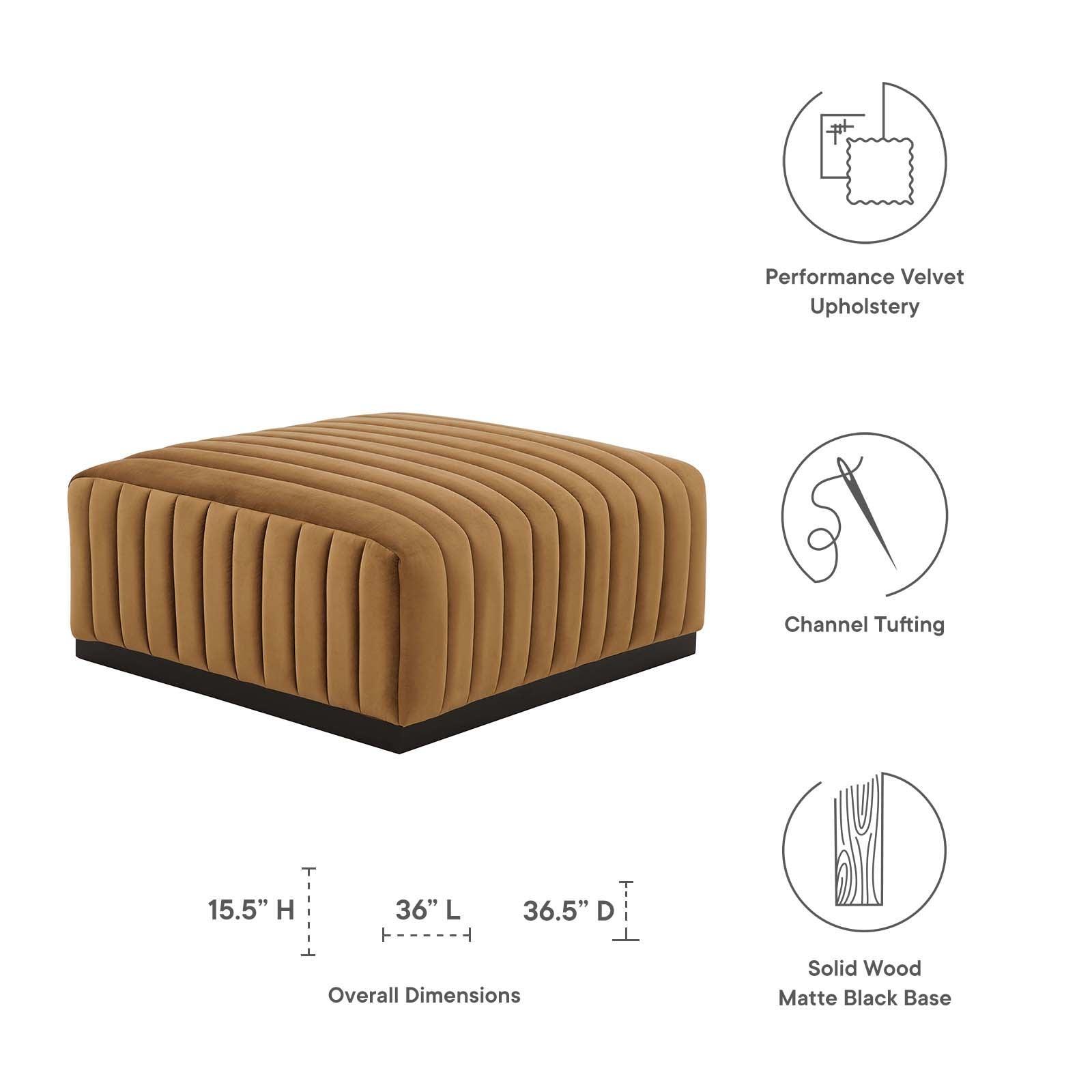 Modway Conjure Channel Tufted Performance Velvet Ottoman FredCo