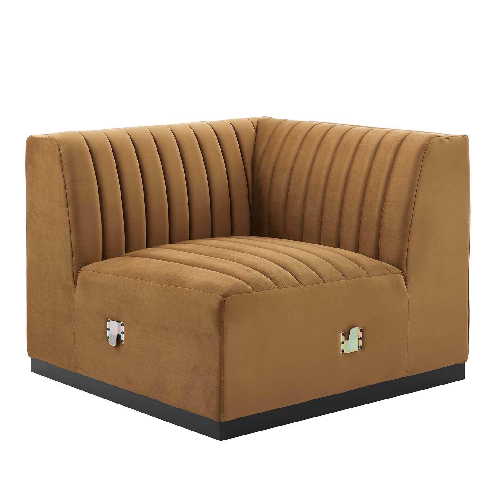 Modway Conjure Channel Tufted Performance Velvet Right Corner Chair FredCo