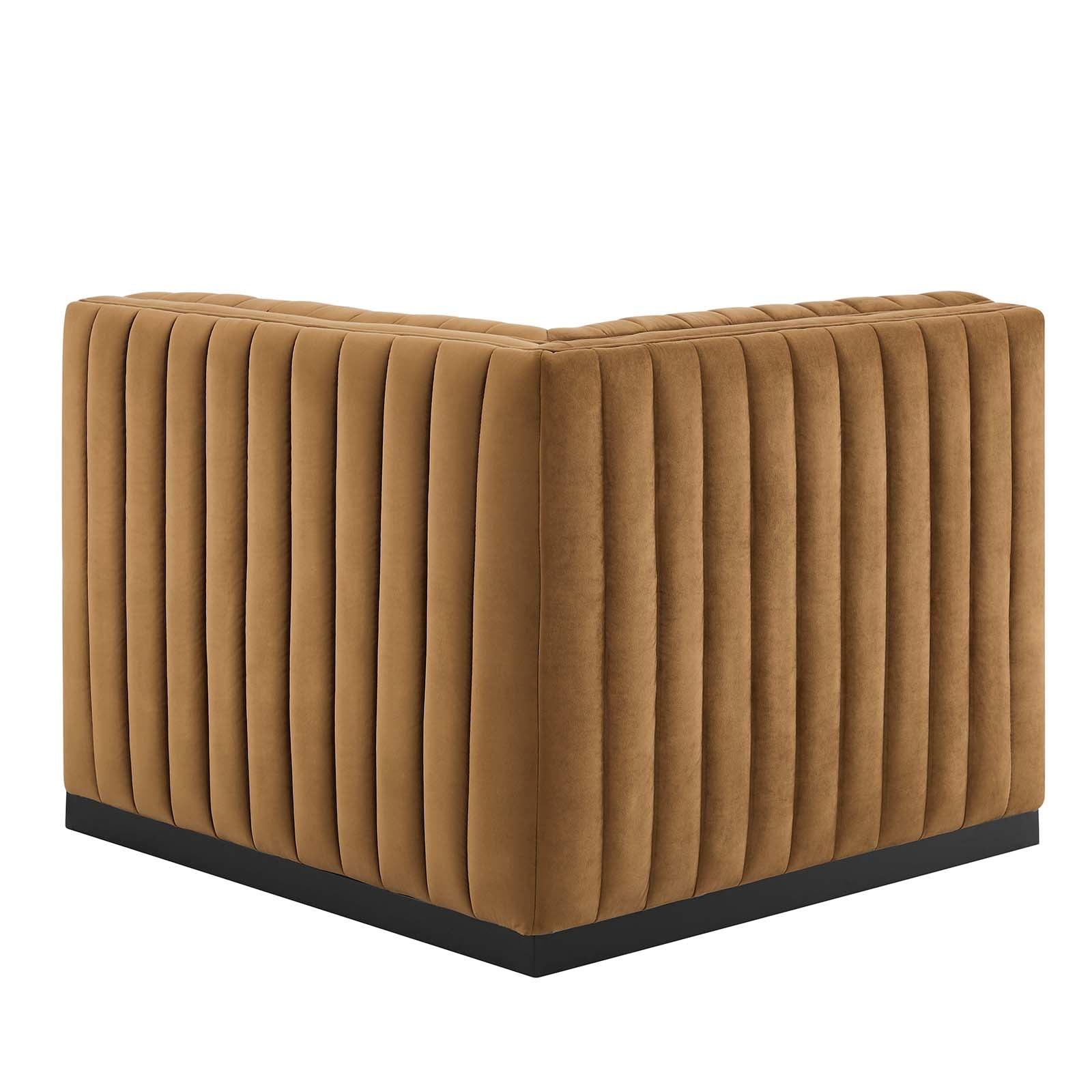 Modway Conjure Channel Tufted Performance Velvet Right Corner Chair FredCo
