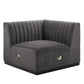 Modway Conjure Channel Tufted Performance Velvet Right Corner Chair FredCo