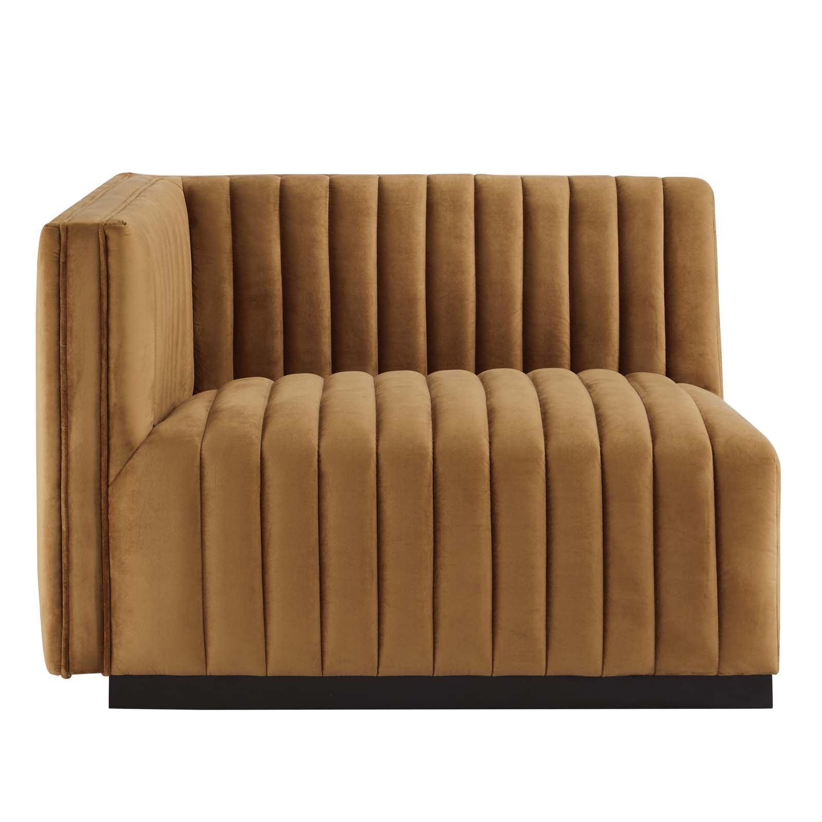 Modway Conjure Channel Tufted Performance Velvet Sofa FredCo
