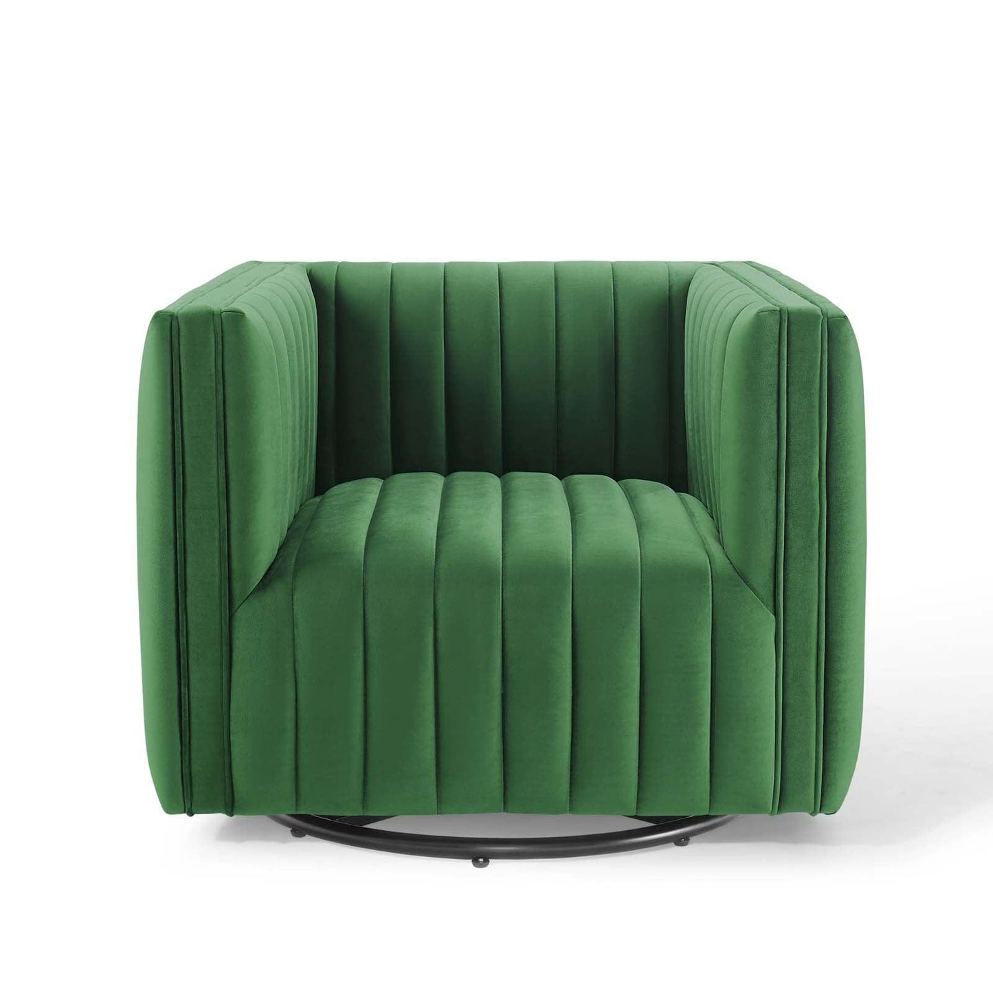 Modway Conjure Channel Tufted Performance Velvet Swivel Armchair FredCo