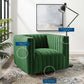 Modway Conjure Channel Tufted Performance Velvet Swivel Armchair FredCo