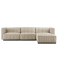 Modway Conjure Channel Tufted Upholstered Fabric 4-Piece Sectional Sofa FredCo