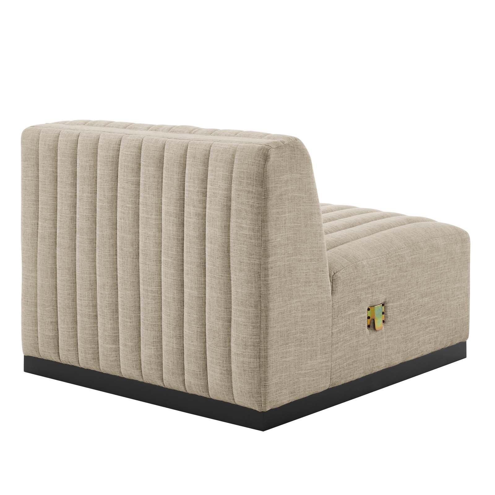 Modway Conjure Channel Tufted Upholstered Fabric 4-Piece Sectional Sofa FredCo