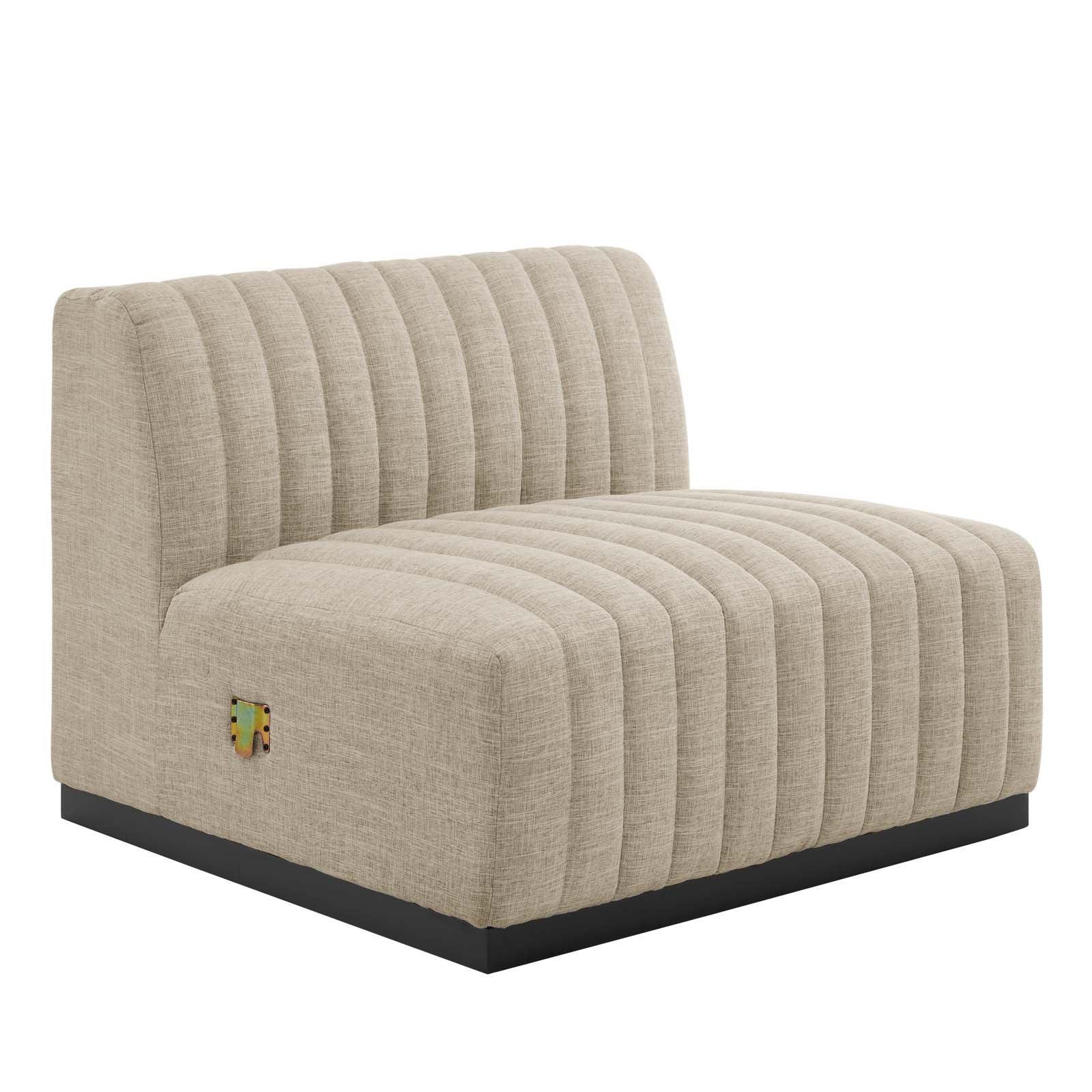 Modway Conjure Channel Tufted Upholstered Fabric 4-Piece Sectional Sofa FredCo