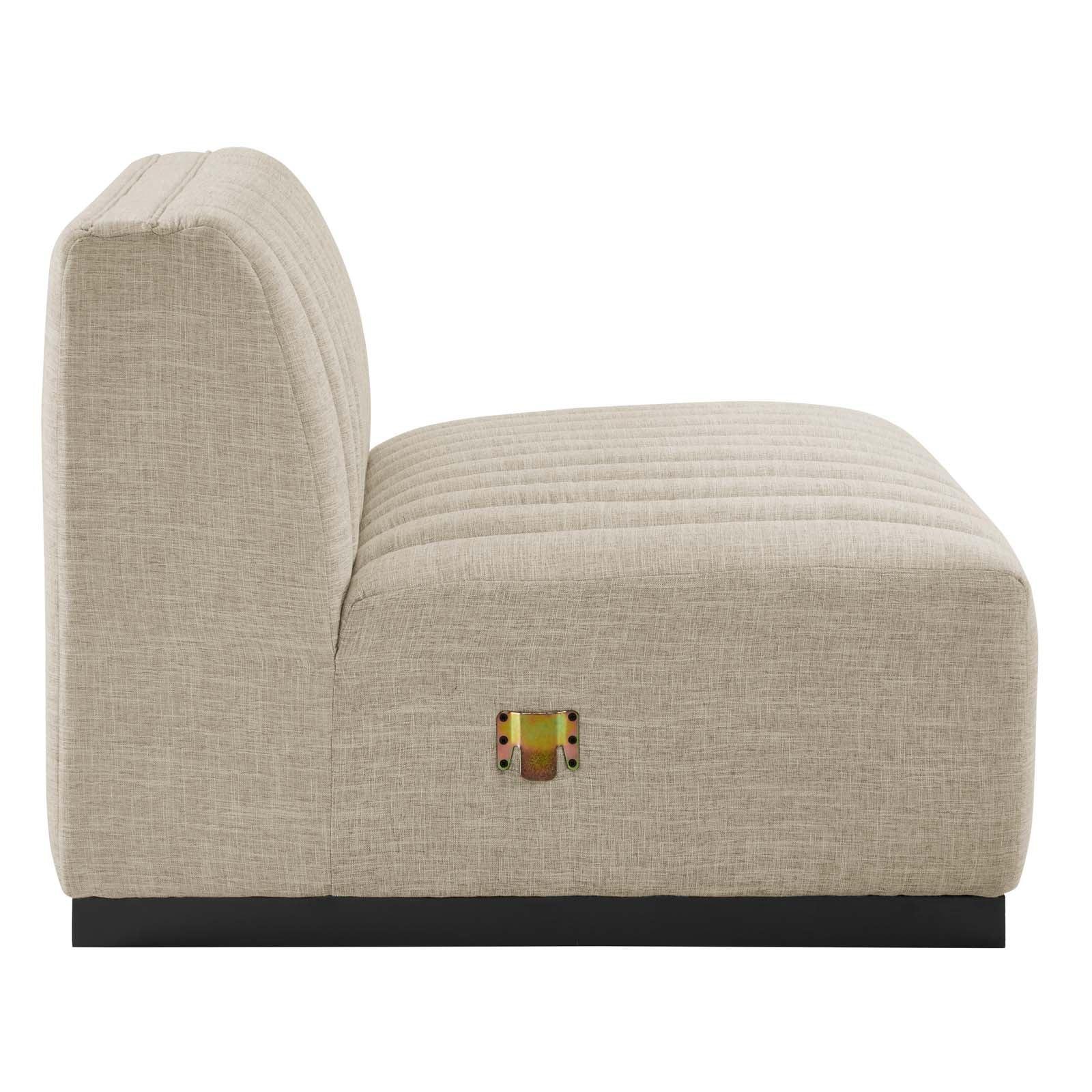 Modway Conjure Channel Tufted Upholstered Fabric 4-Piece Sectional Sofa FredCo
