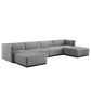 Modway Conjure Channel Tufted Upholstered Fabric 6-Piece Sectional Sofa FredCo