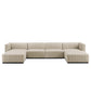 Modway Conjure Channel Tufted Upholstered Fabric 6-Piece Sectional Sofa FredCo