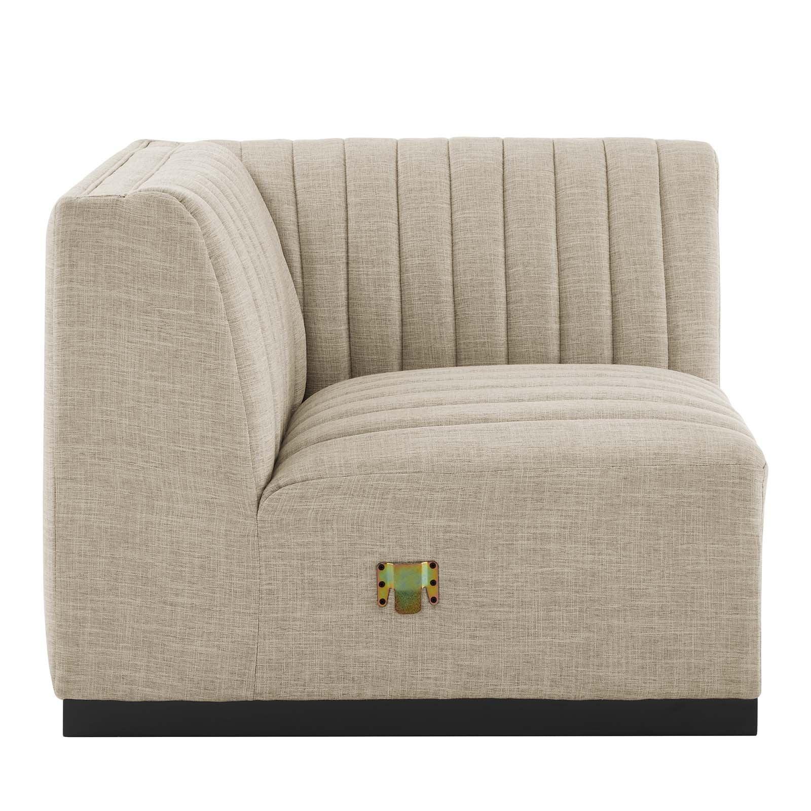 Modway Conjure Channel Tufted Upholstered Fabric 6-Piece U-Shaped Sectional FredCo