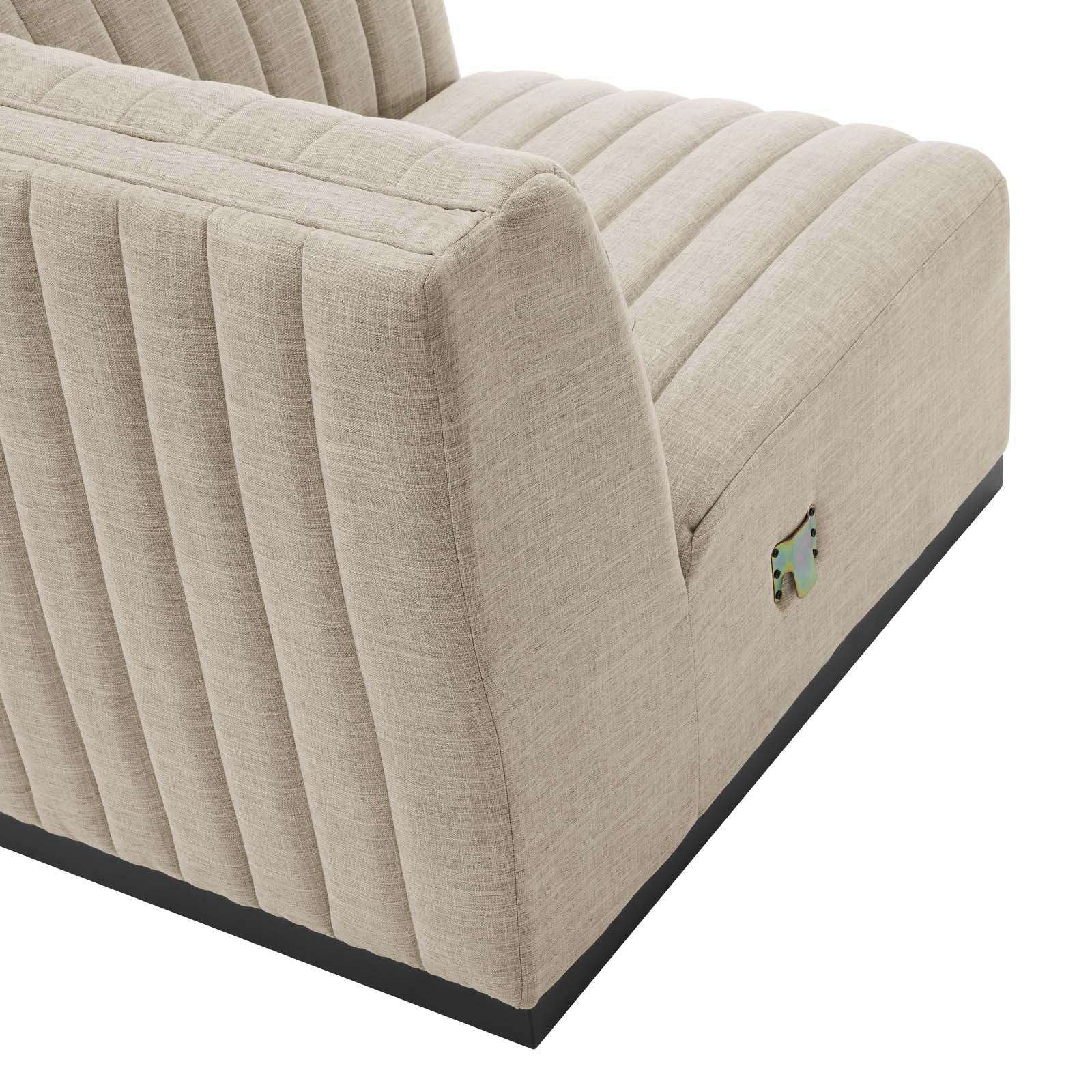 Modway Conjure Channel Tufted Upholstered Fabric 6-Piece U-Shaped Sectional FredCo