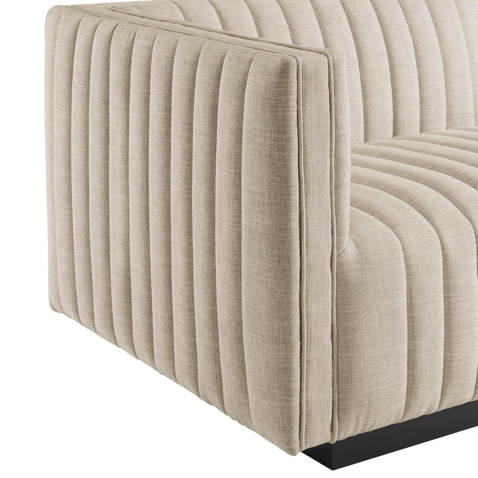 Modway Conjure Channel Tufted Upholstered Fabric 6-Piece U-Shaped Sectional FredCo