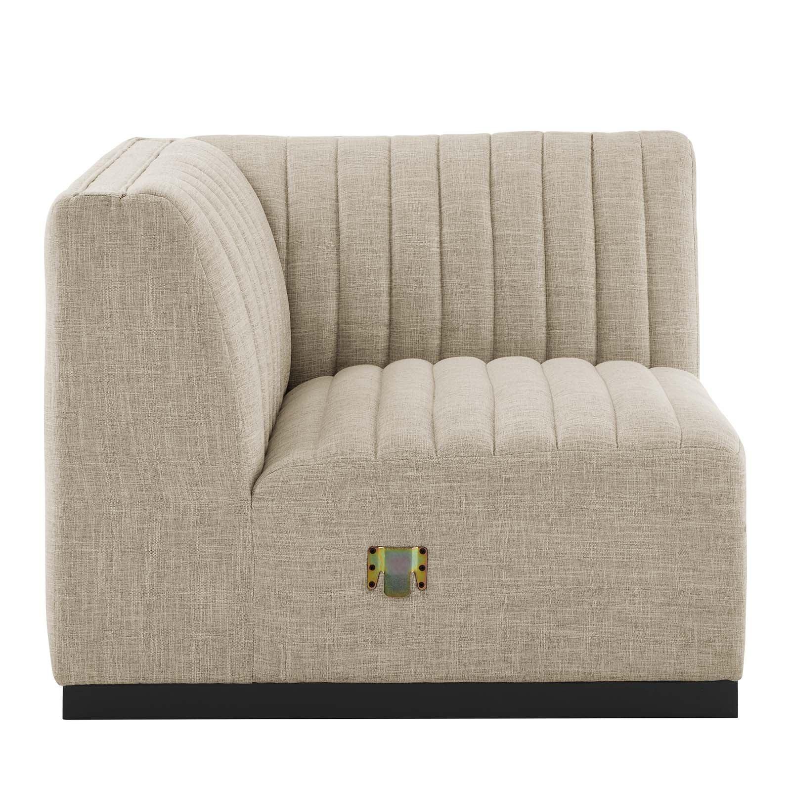 Modway Conjure Channel Tufted Upholstered Fabric 6-Piece U-Shaped Sectional FredCo