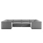 Modway Conjure Channel Tufted Upholstered Fabric 6-Piece U-Shaped Sectional FredCo