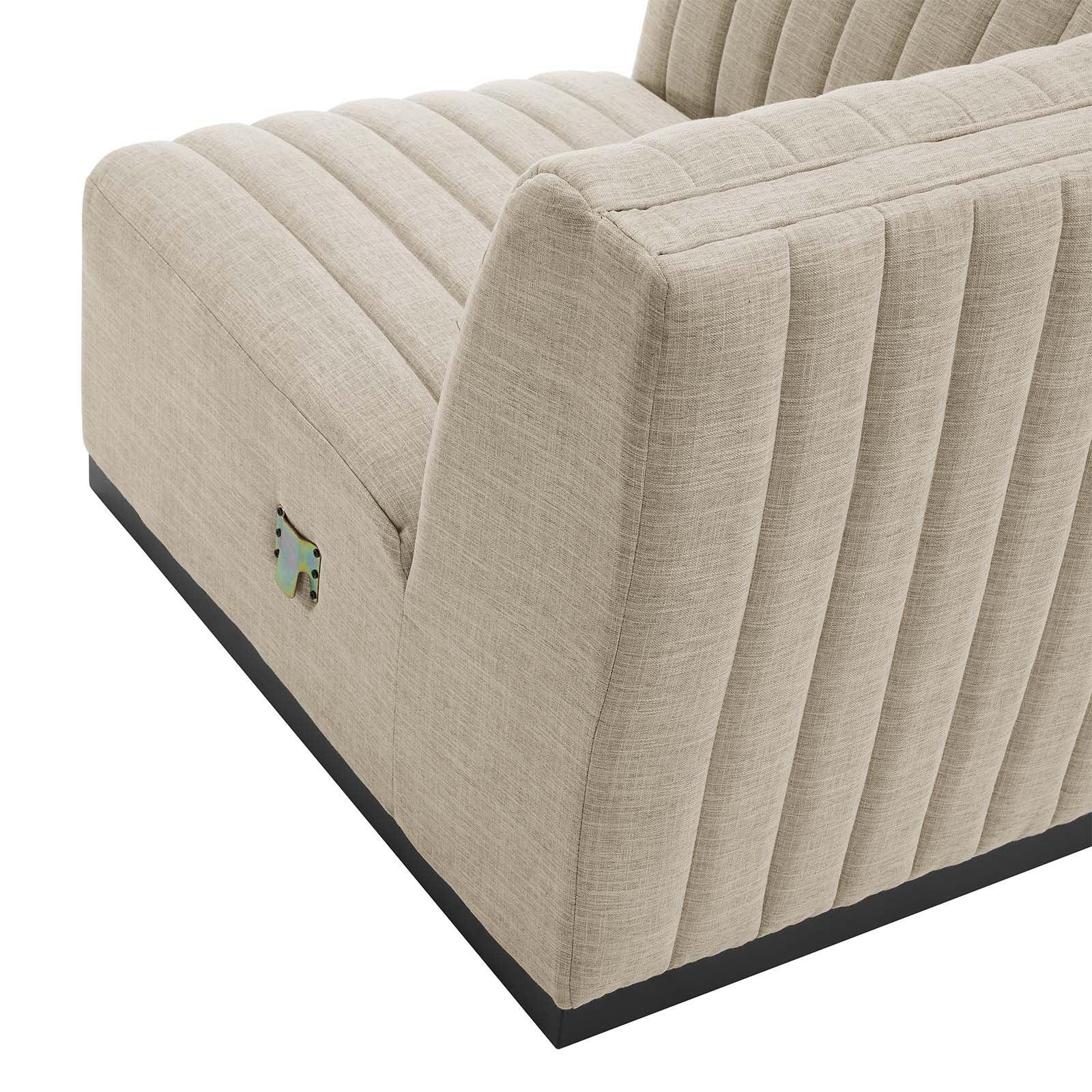 Modway Conjure Channel Tufted Upholstered Fabric 6-Piece U-Shaped Sectional FredCo
