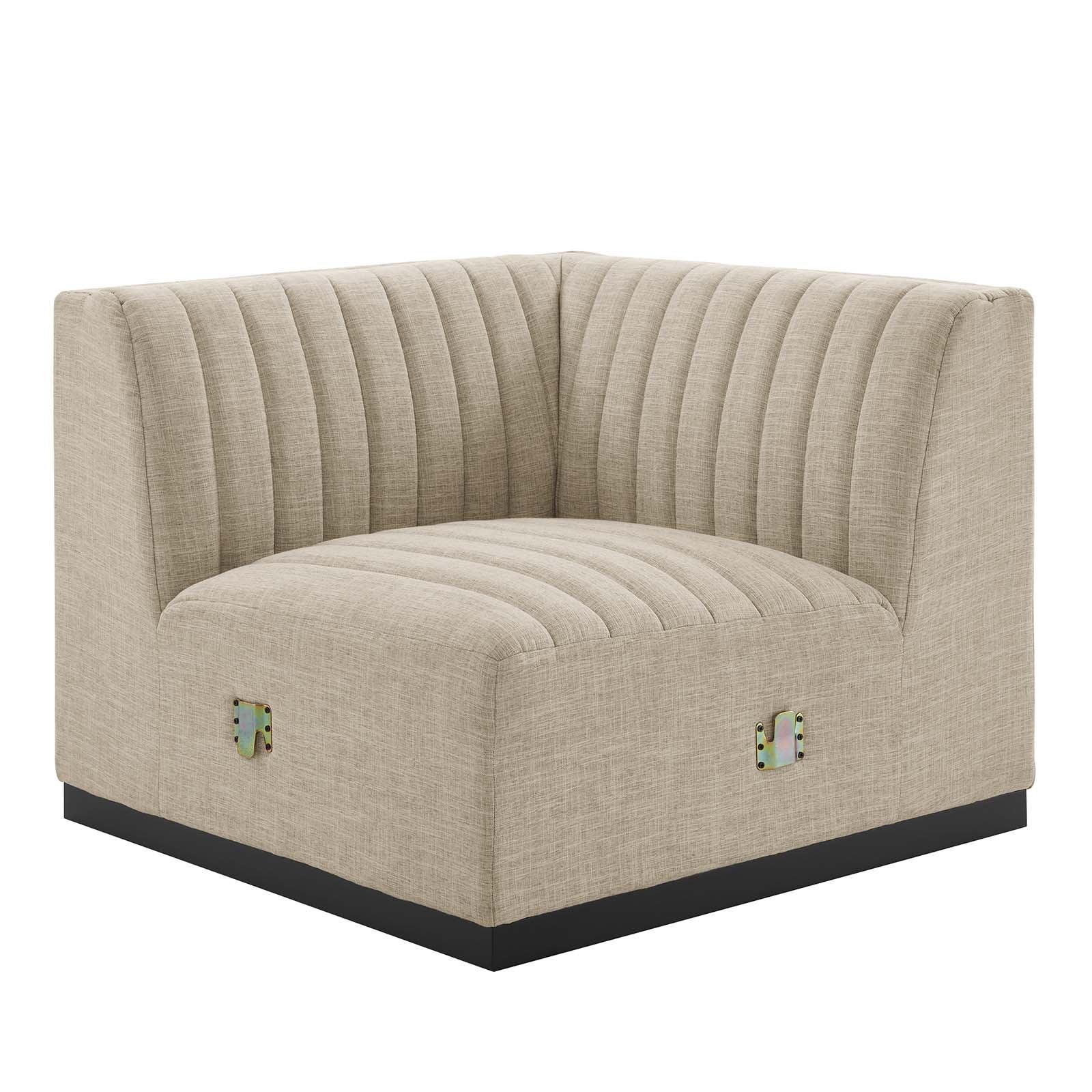 Modway Conjure Channel Tufted Upholstered Fabric 6-Piece U-Shaped Sectional FredCo
