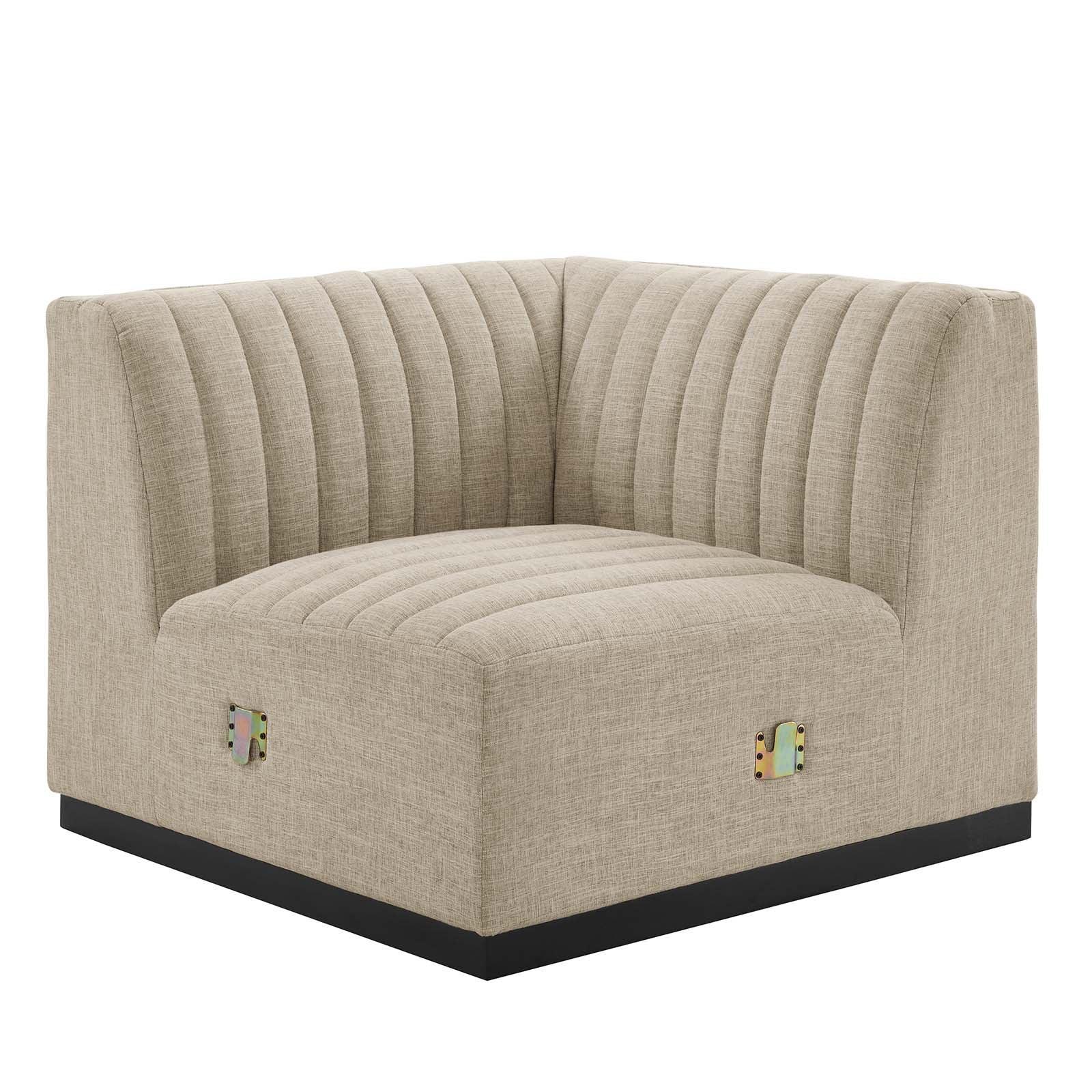 Modway Conjure Channel Tufted Upholstered Fabric 6-Piece U-Shaped Sectional FredCo