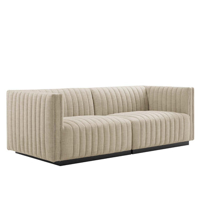 Modway Conjure Channel Tufted Upholstered Fabric Loveseat FredCo