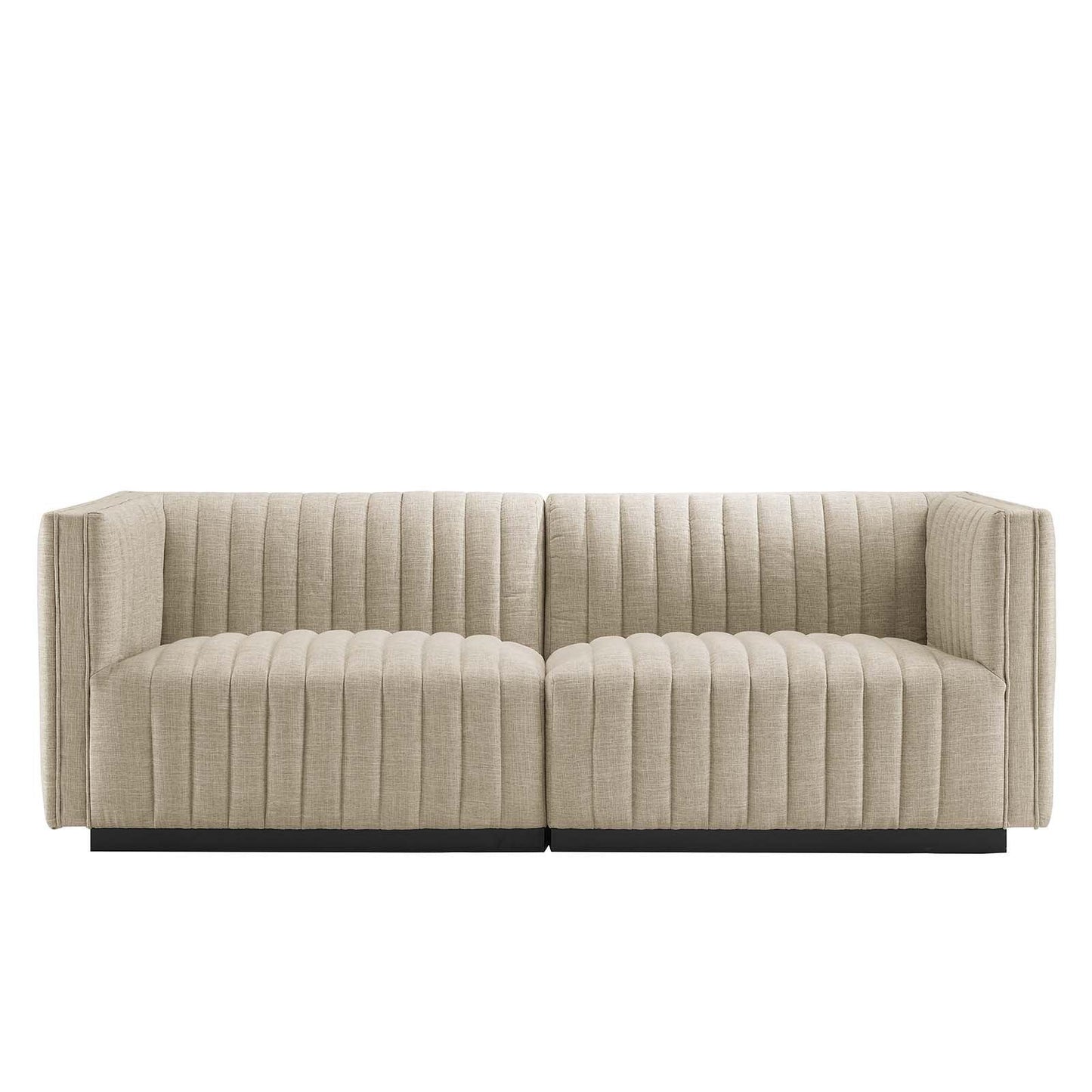 Modway Conjure Channel Tufted Upholstered Fabric Loveseat FredCo