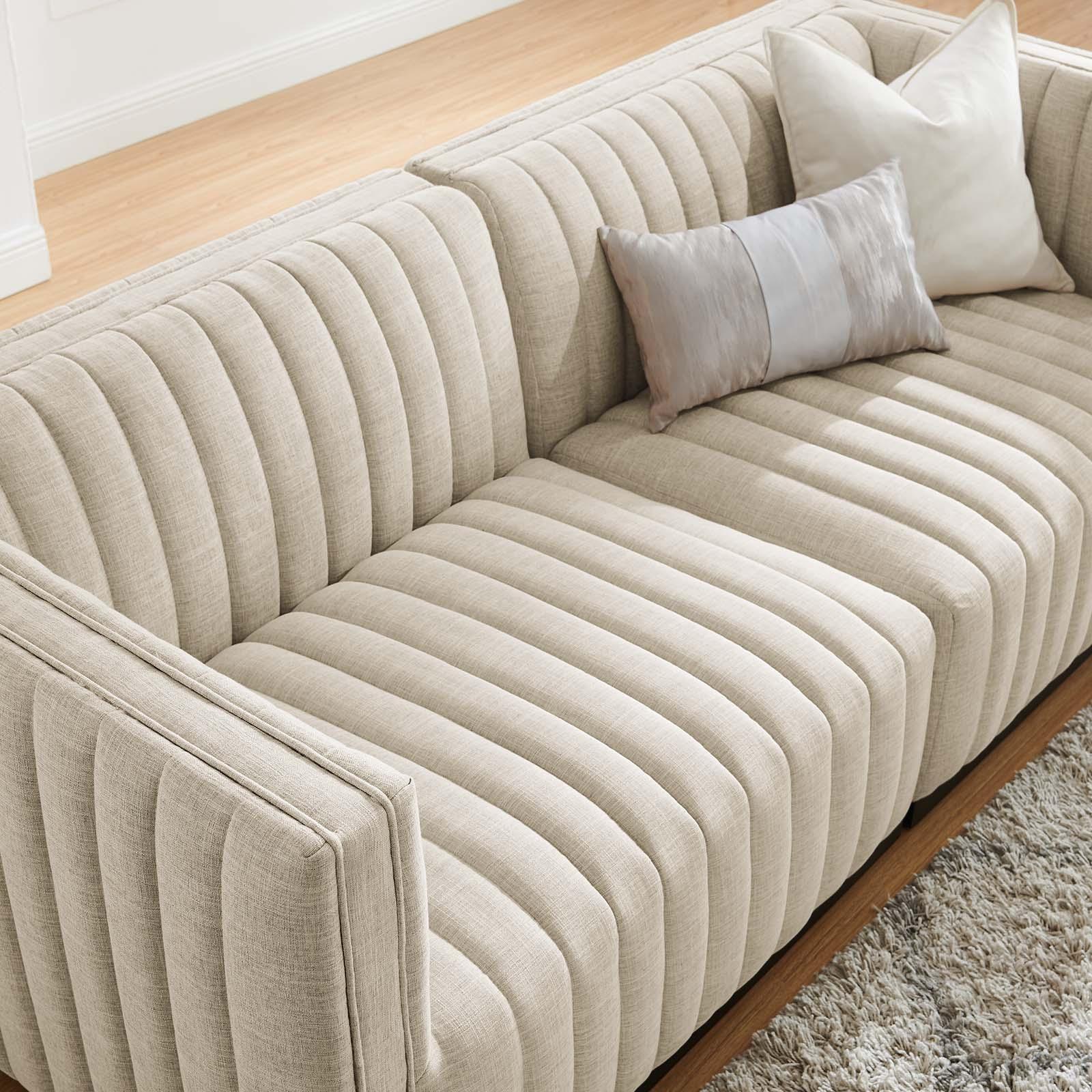 Modway Conjure Channel Tufted Upholstered Fabric Loveseat FredCo