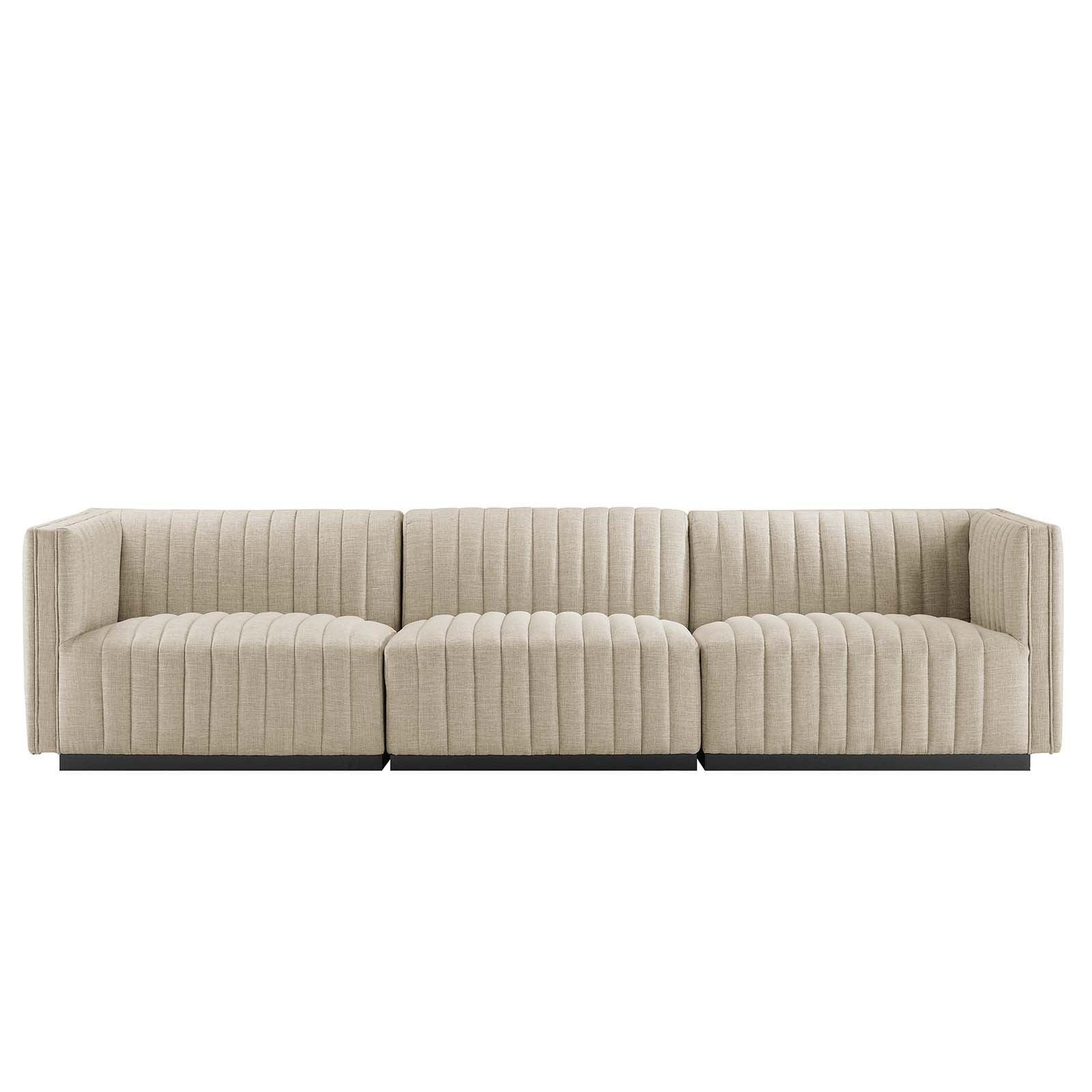Modway Conjure Channel Tufted Upholstered Fabric Sofa FredCo