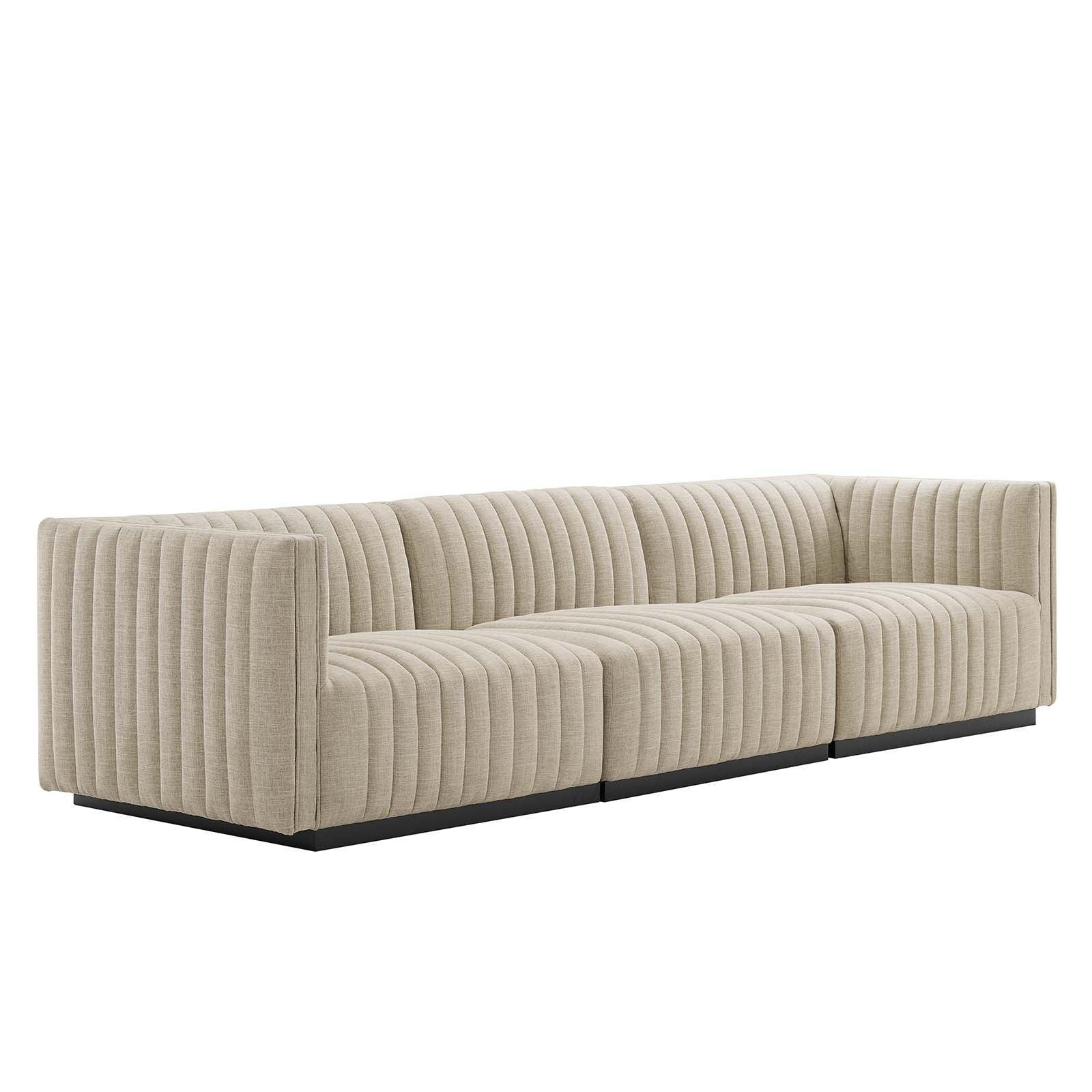 Modway Conjure Channel Tufted Upholstered Fabric Sofa FredCo
