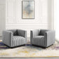 Modway Conjure Tufted Armchair Upholstered Fabric Set of 2 FredCo