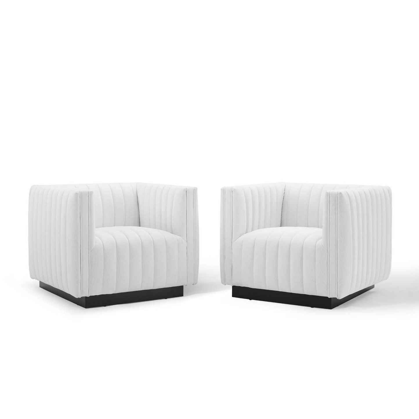 Modway Conjure Tufted Armchair Upholstered Fabric Set of 2 FredCo