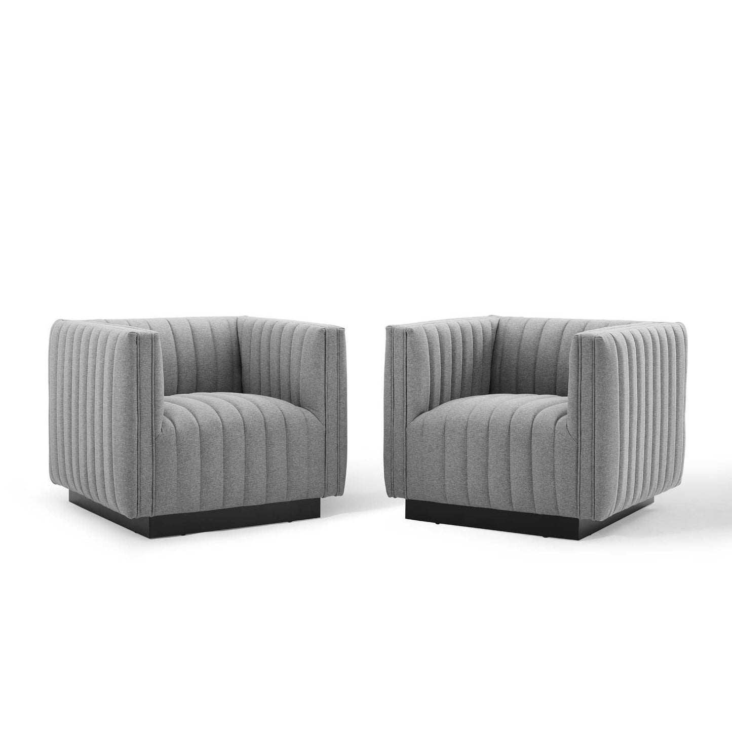 Modway Conjure Tufted Armchair Upholstered Fabric Set of 2 FredCo