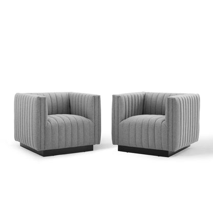 Modway Conjure Tufted Armchair Upholstered Fabric Set of 2 FredCo