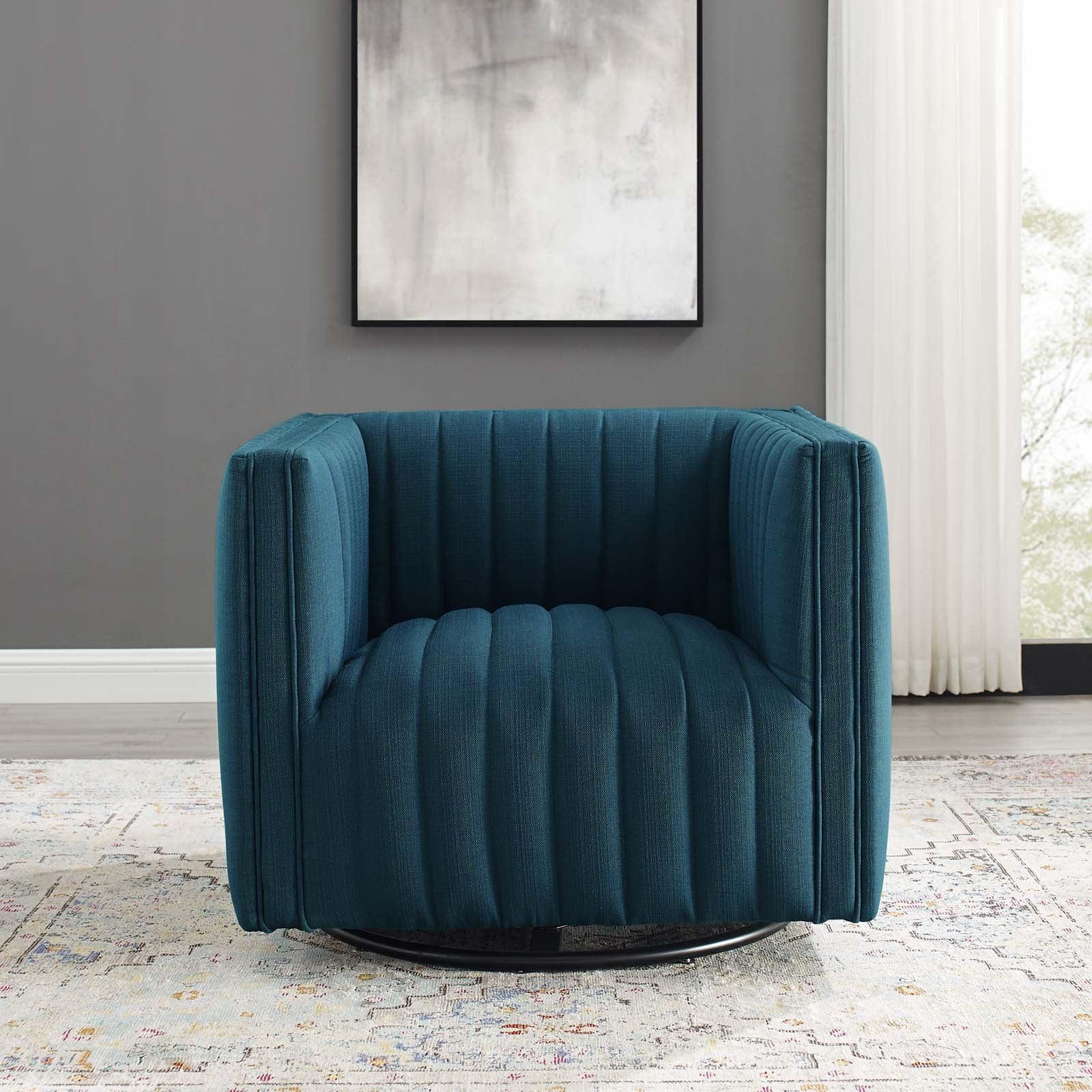Modway Conjure Tufted Swivel Upholstered Armchair FredCo
