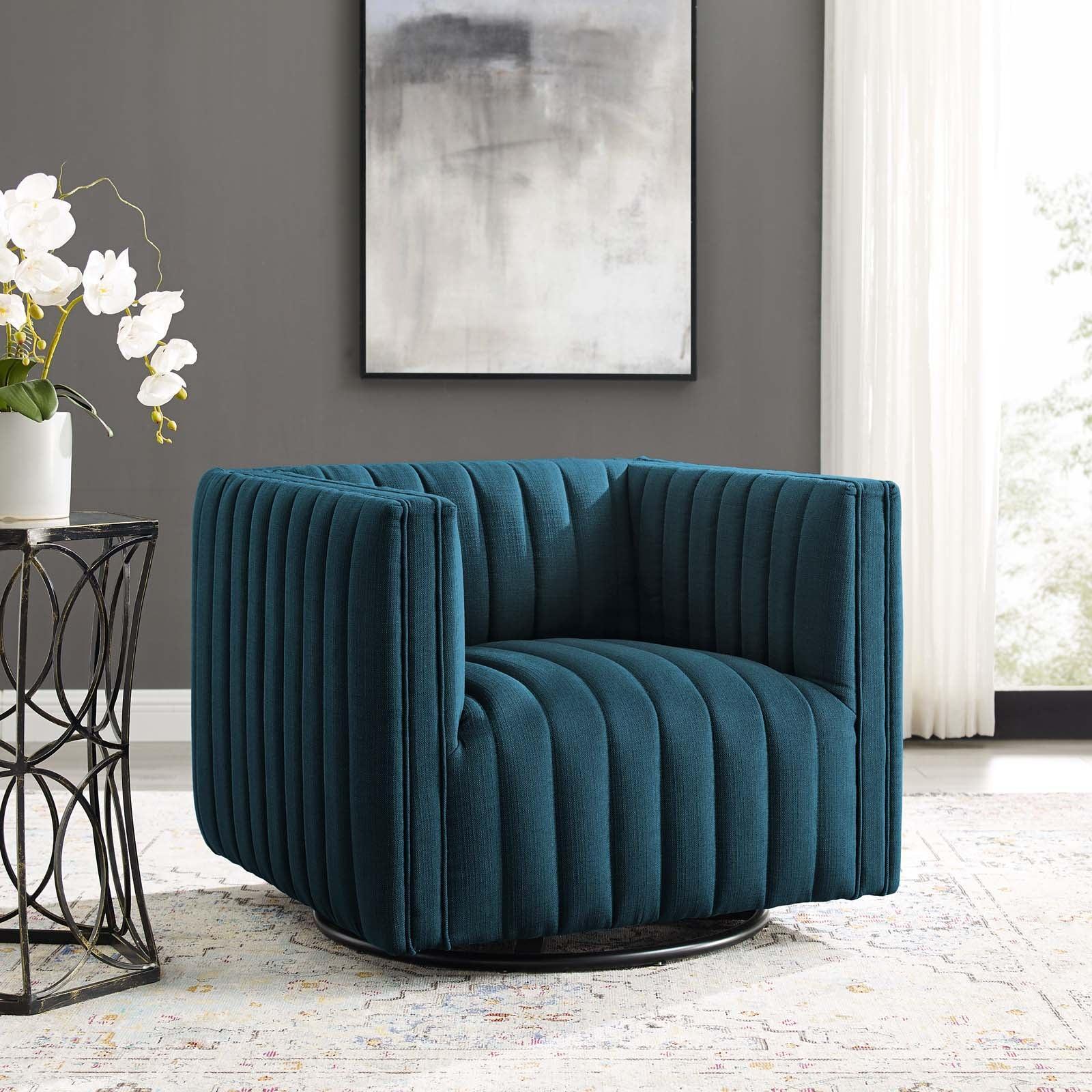Modway Conjure Tufted Swivel Upholstered Armchair FredCo