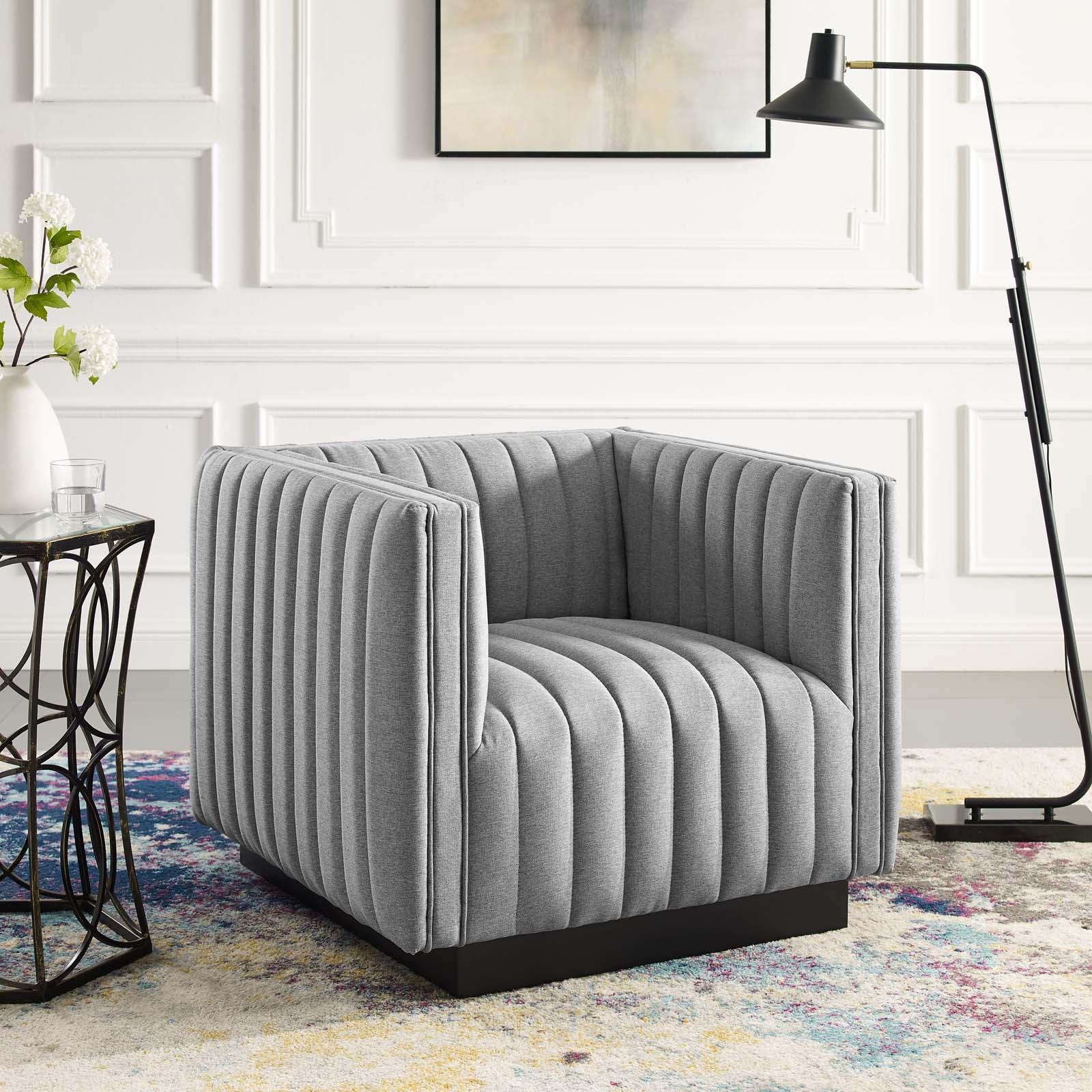 Modway Conjure Tufted Upholstered Fabric Armchair FredCo