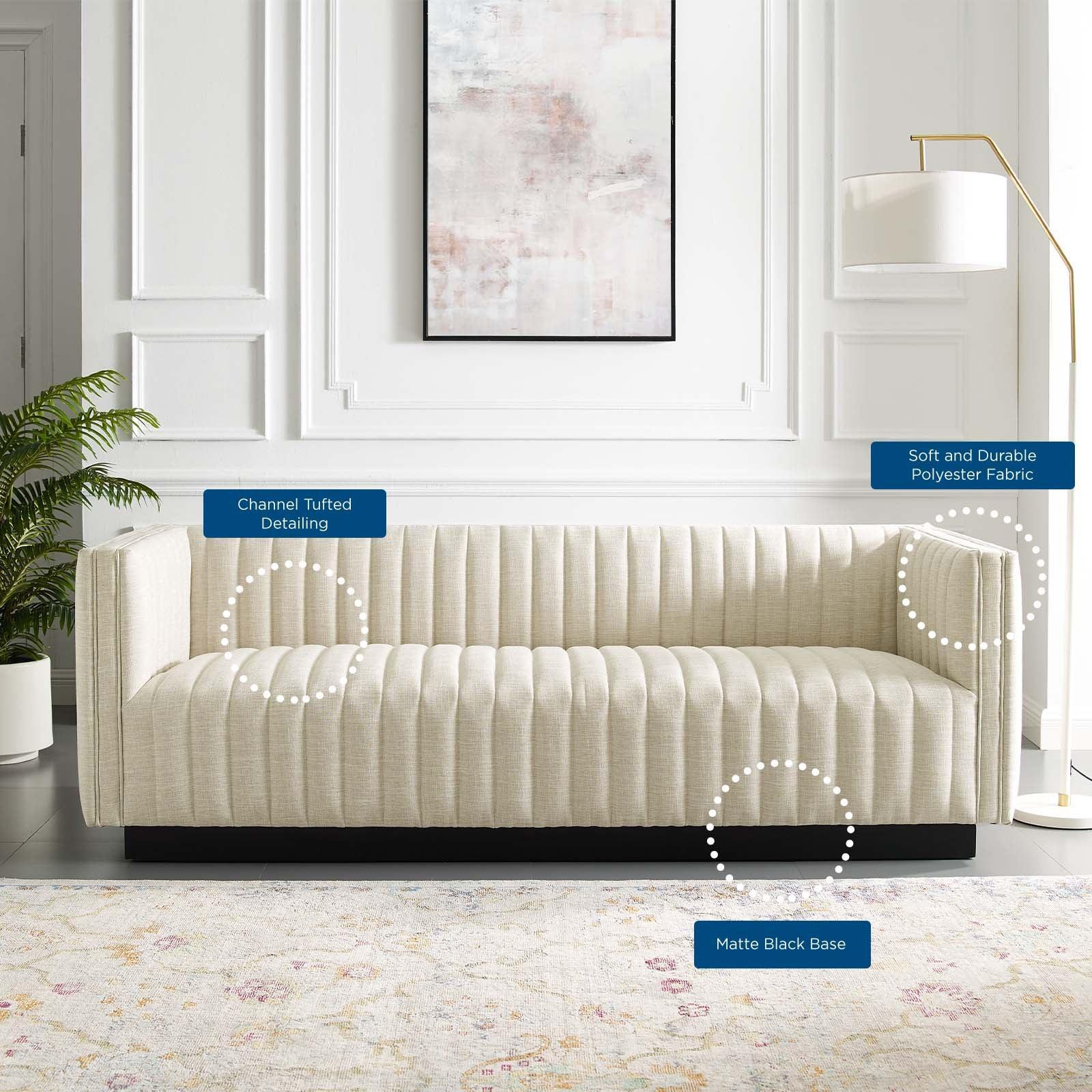 Modway Conjure Tufted Upholstered Fabric Sofa FredCo