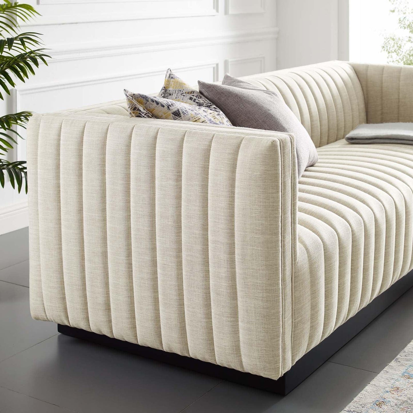 Modway Conjure Tufted Upholstered Fabric Sofa FredCo