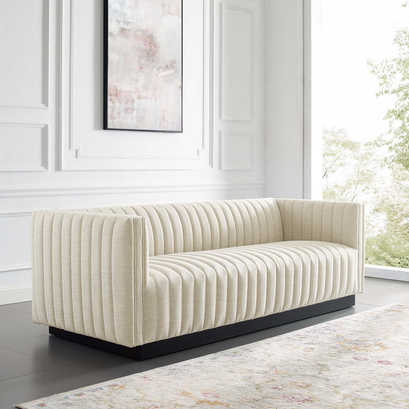 Modway Conjure Tufted Upholstered Fabric Sofa FredCo